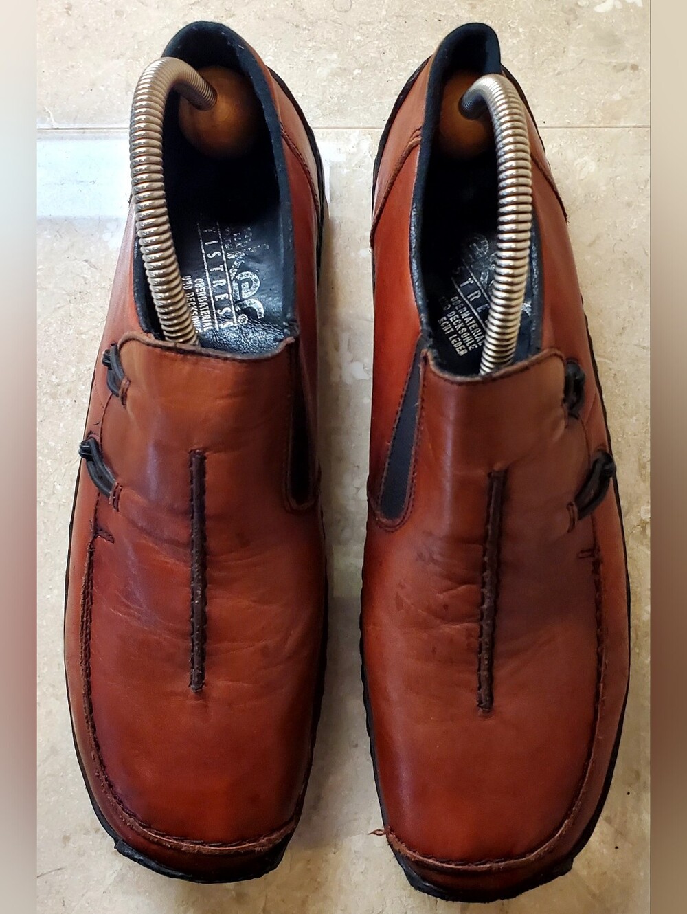 Rieker Women's Celia Square Toe Slip Slip-On Leather Shoes - Brown Size 7.5 - Picture 6 of 11